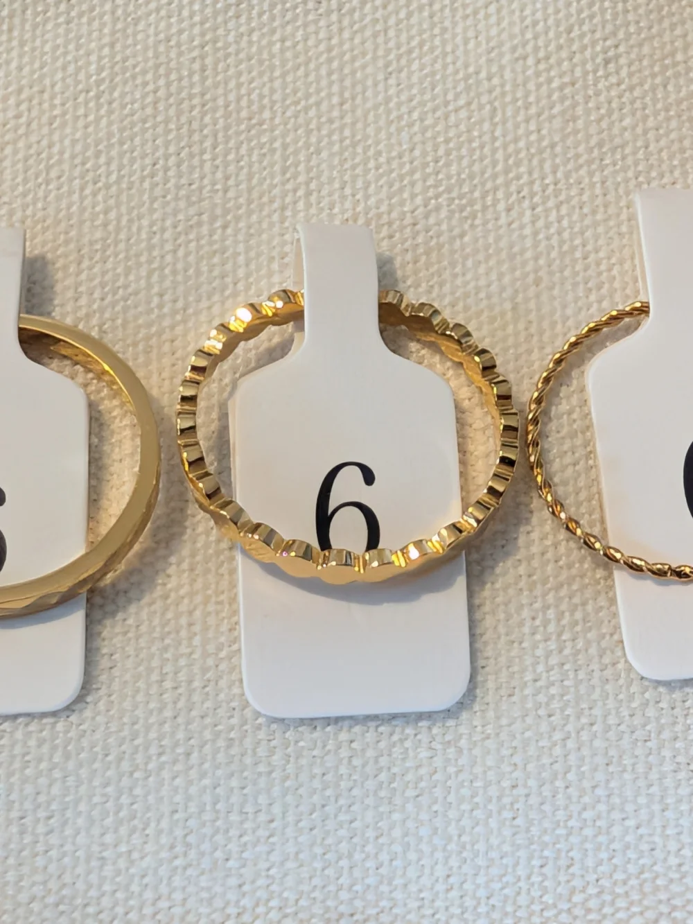 Atolea Textured Stackable Daily Ring Set - Gold